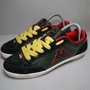 Kappa Germany Sneakers Black Yellow Red Women's Size 8 RARE
